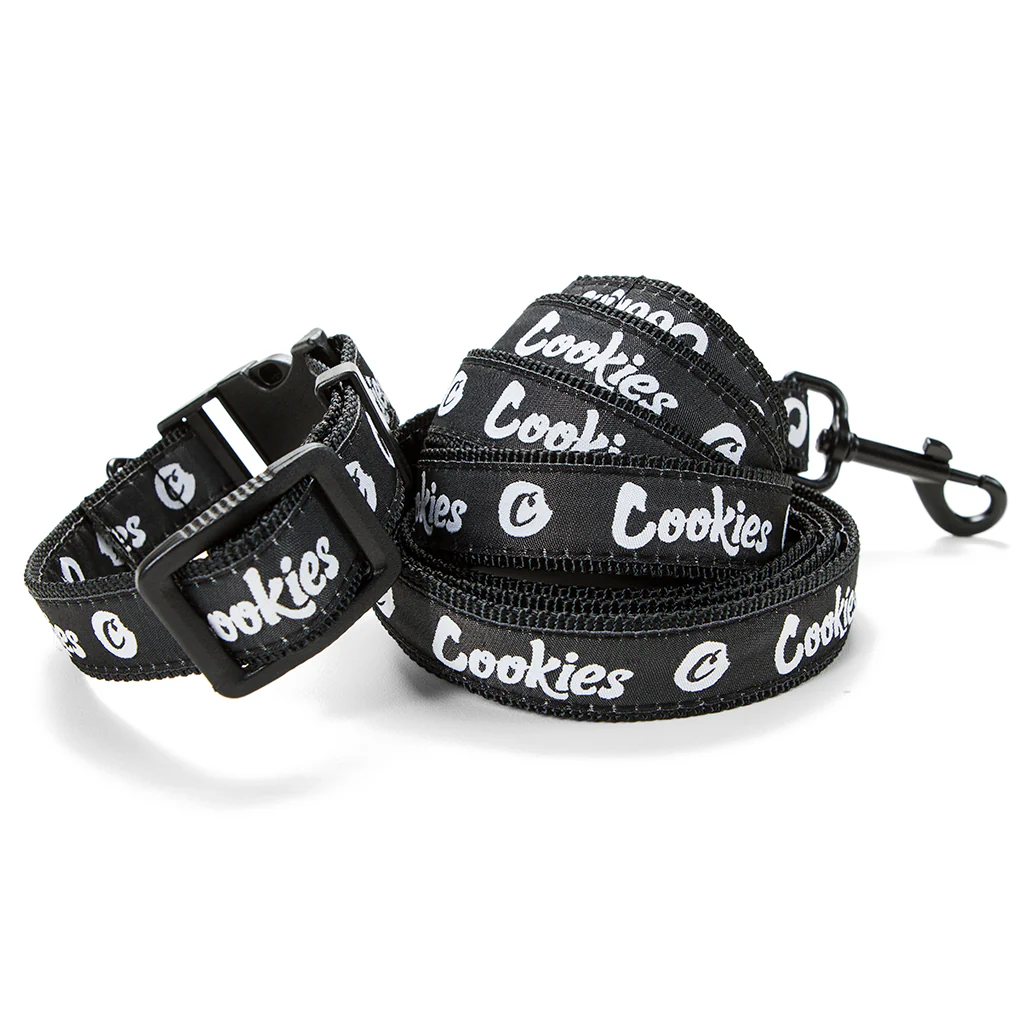 Photograph of product: Cookies - Nylon Dog Leash & Collar - Black - SM