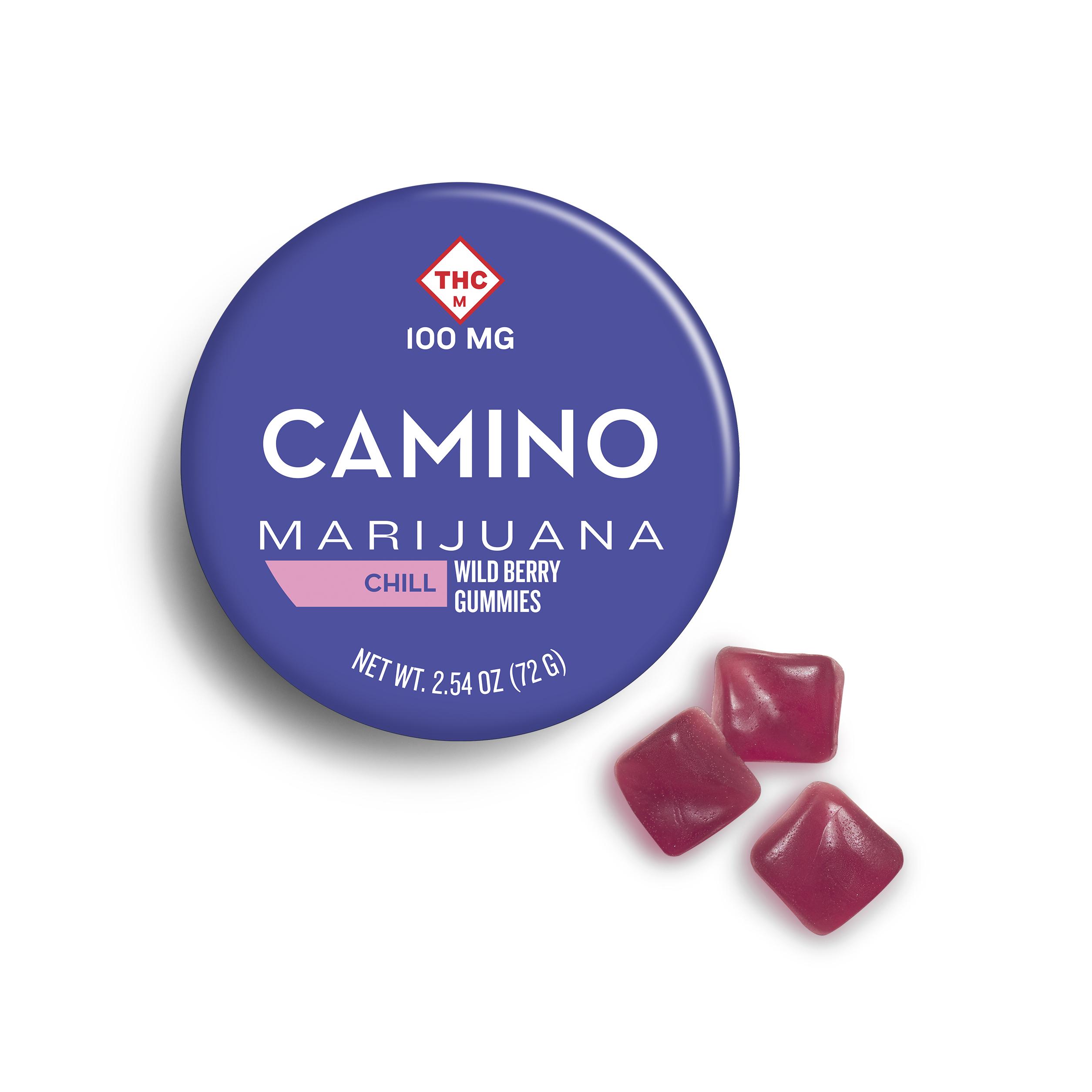 Photograph of product: CAMINO - GUMMIES - 100MG - 20PK - WILD BERRY CHILL