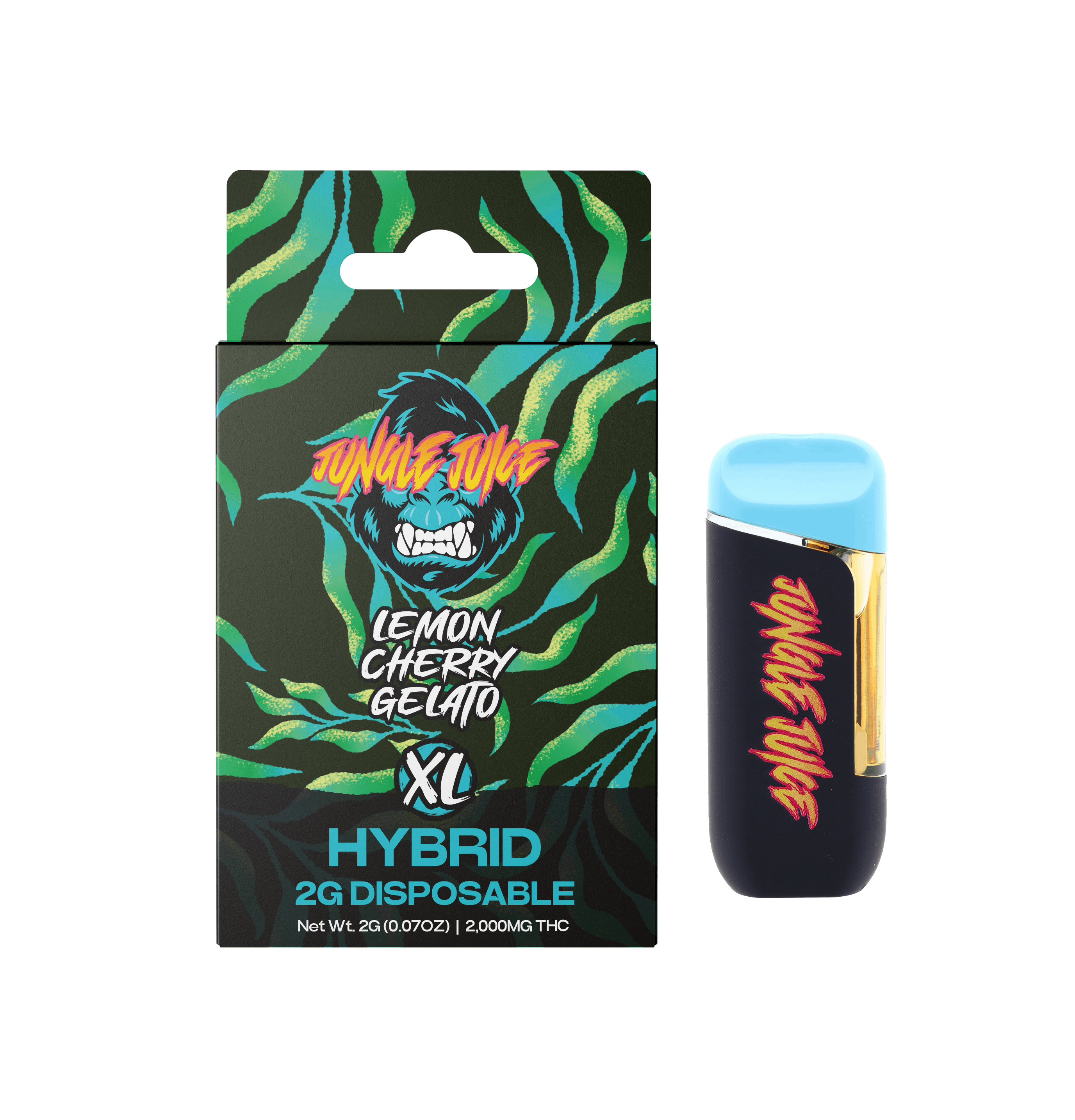 Photograph of product: JUNGLE JUICE | LEMON CHERRY GELATO | HYBRID | DISPOSABLE | 2G