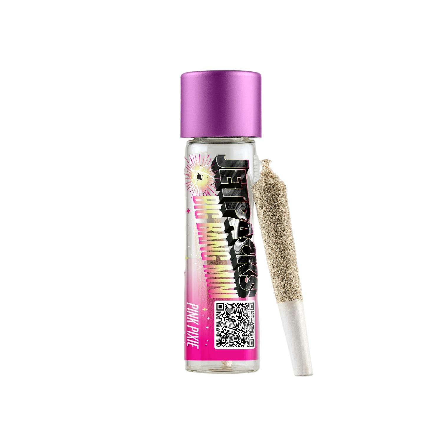 Photograph of product: Jetpacks - Big Bang Mini: Pink Pixie Diamond Encrusted Live Resin Infused Pre-Roll - 0.5g