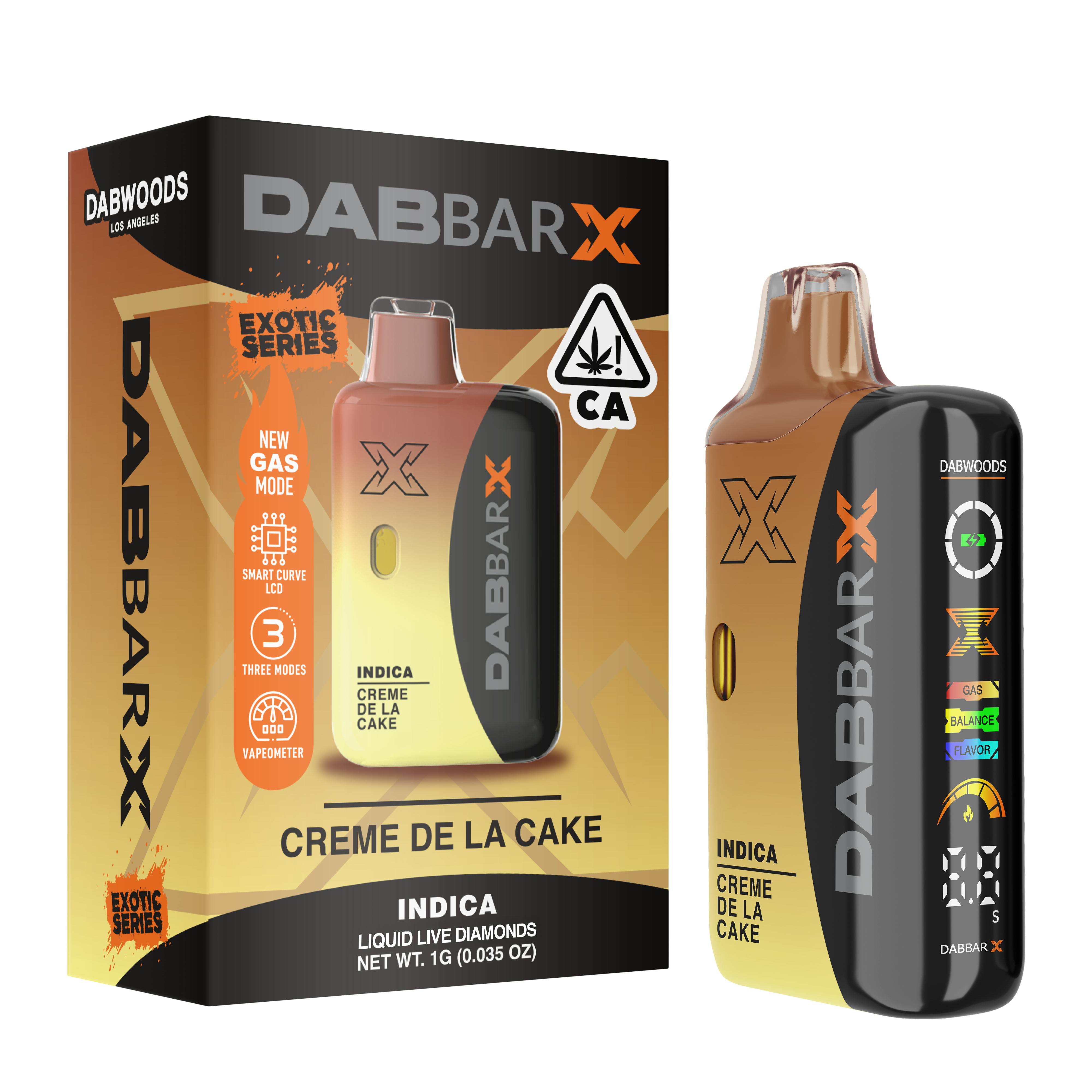 Photograph of product: DABWOODS | DABBAR X CRME DE LA CAKE LD | 1G AIO