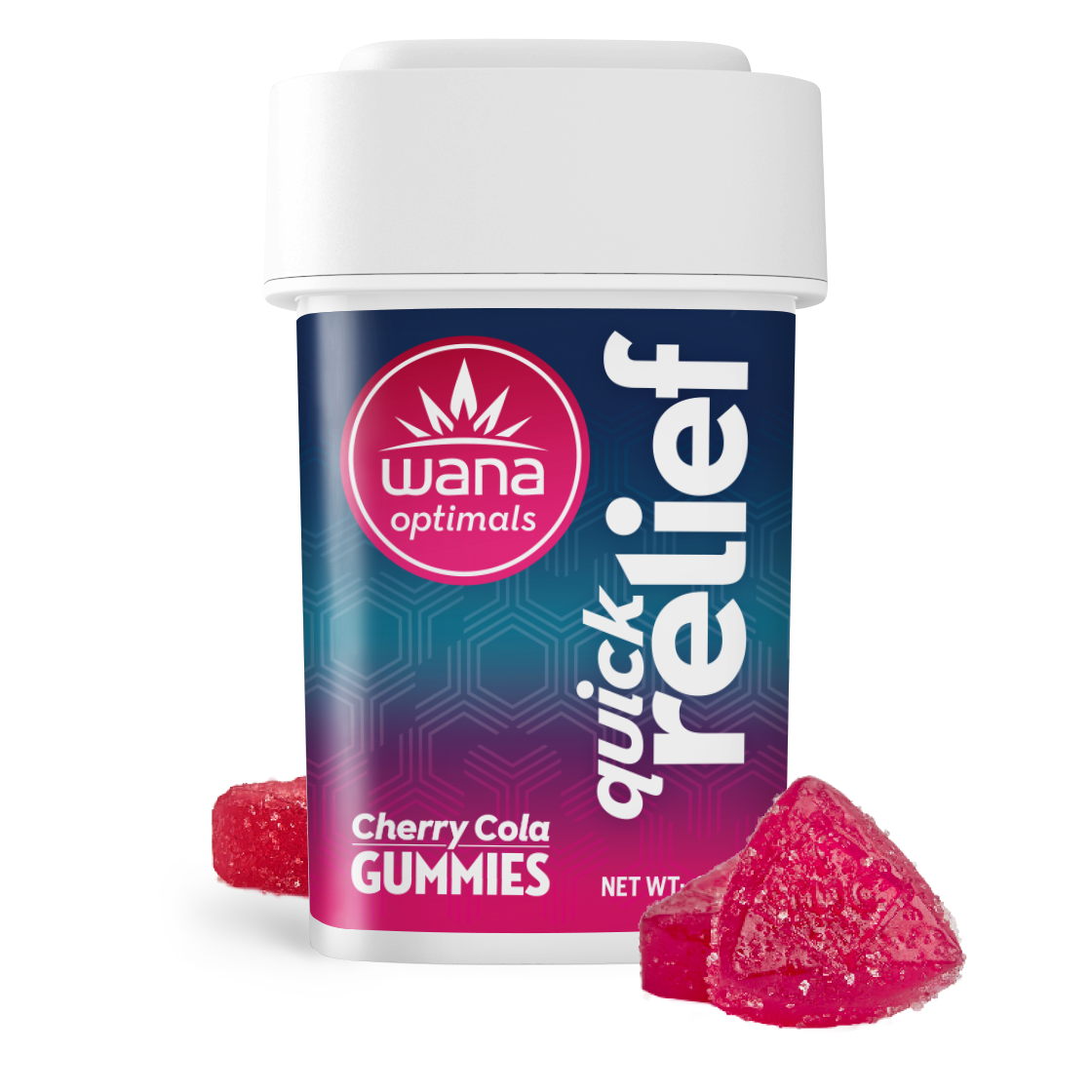 Photograph of product: Relief Cherry Cola (H) (1:1:1 THC:CBG:CBG) - 50mg Quick Gummies - Wana