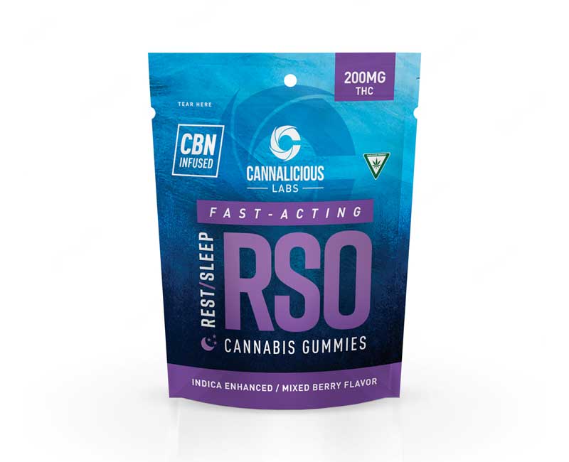 Photograph of product: RSO Rest Gummy - Mixed Berry - Oui'd - HD 200mg