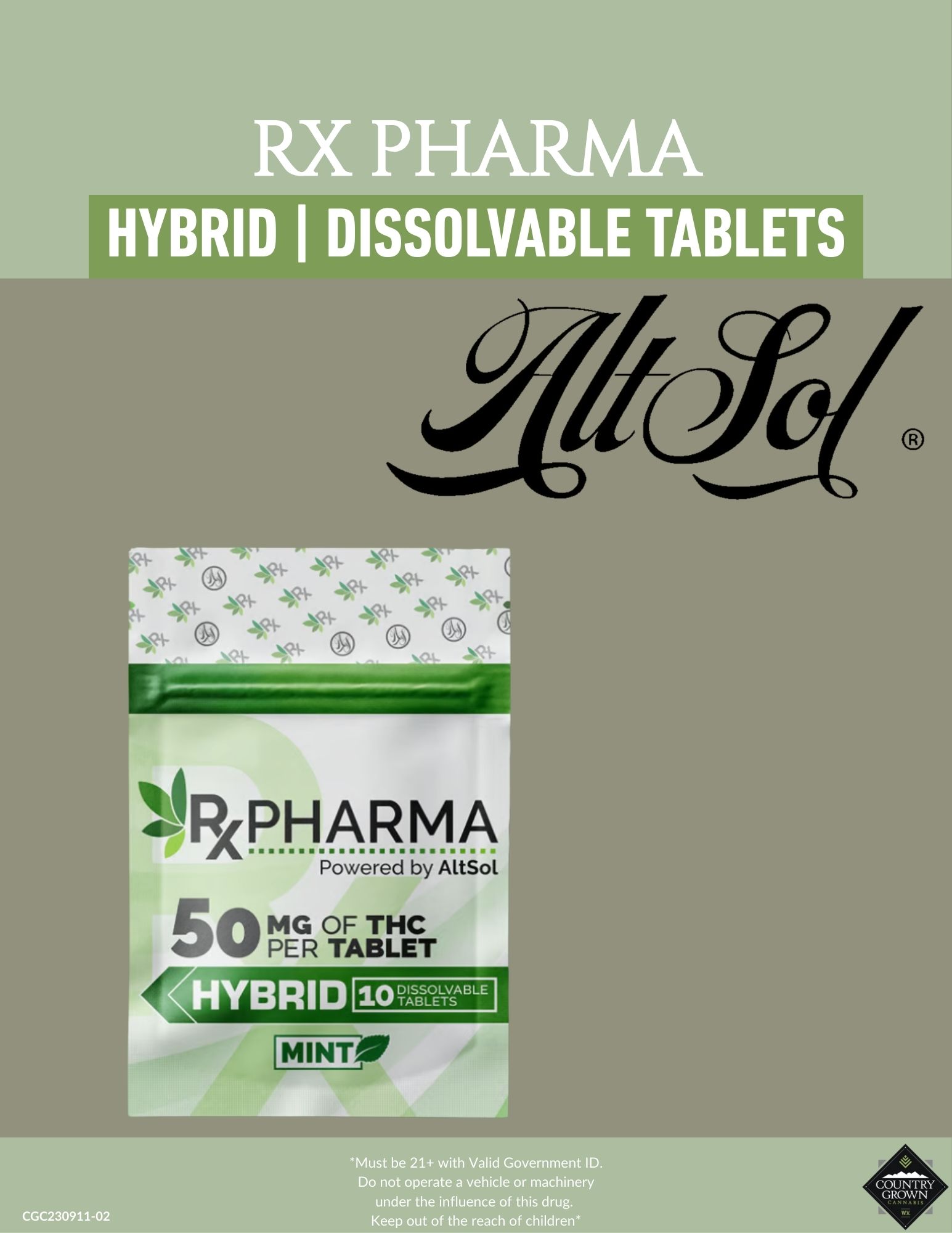 Photograph of product: Dissolvable Tablets Hybrid - 50mg
