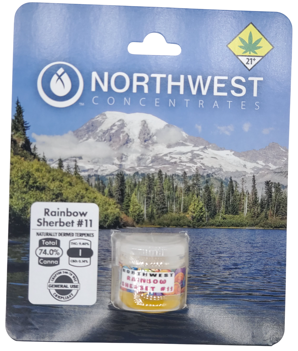 Photograph of product: Northwest Concentrates CON Rainbow Sherbet #11 Hydrocarbon Extracts 1g
