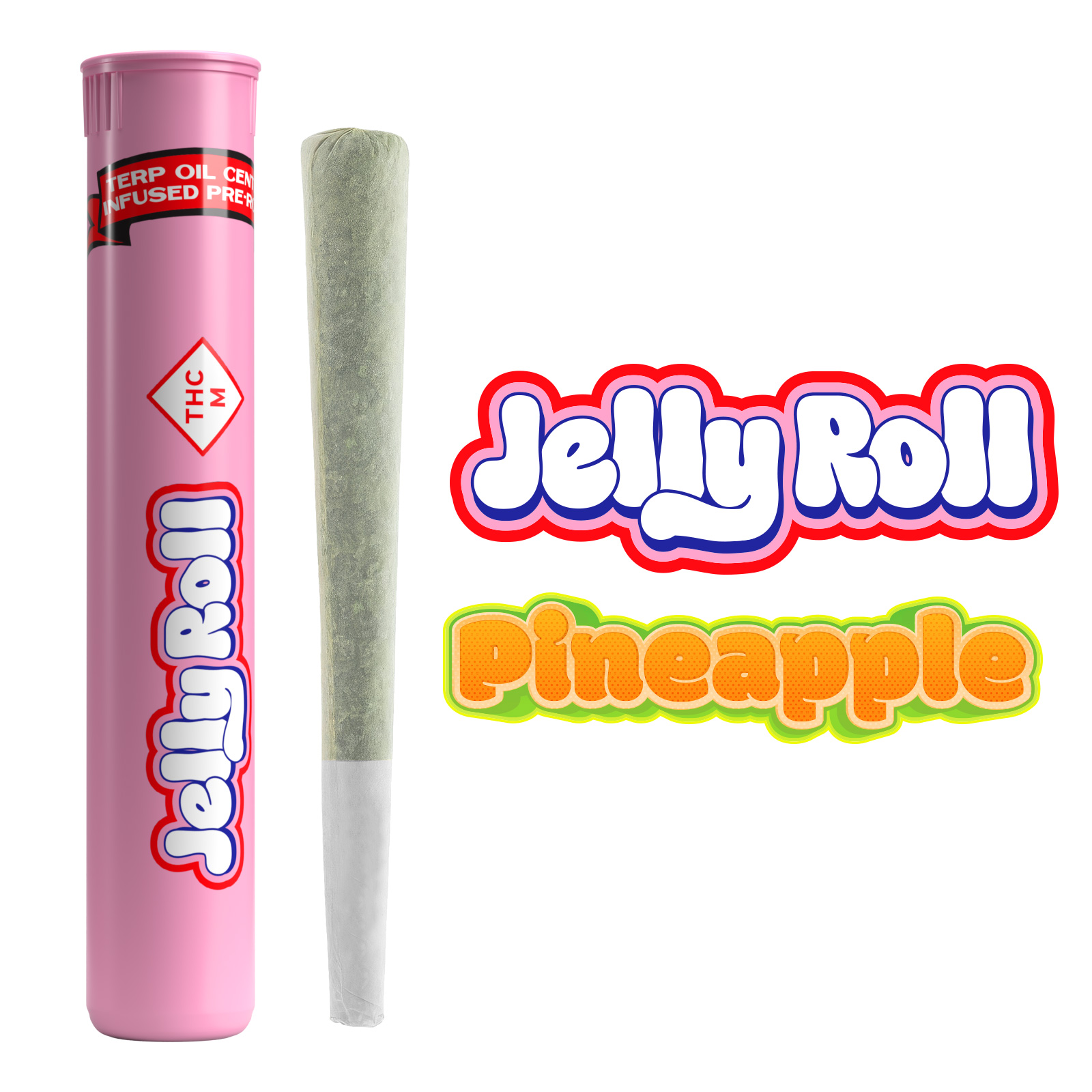 Photograph of product: Jelly Roll - Infused Pre-Roll Pineapple - 1.1g