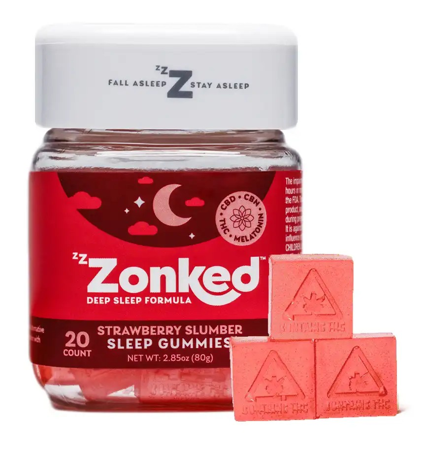 Photograph of product: Strawberry Slumber - 1:1:1 Sleep Gummie (TH-oui -CBD - CBN) + Melatonin