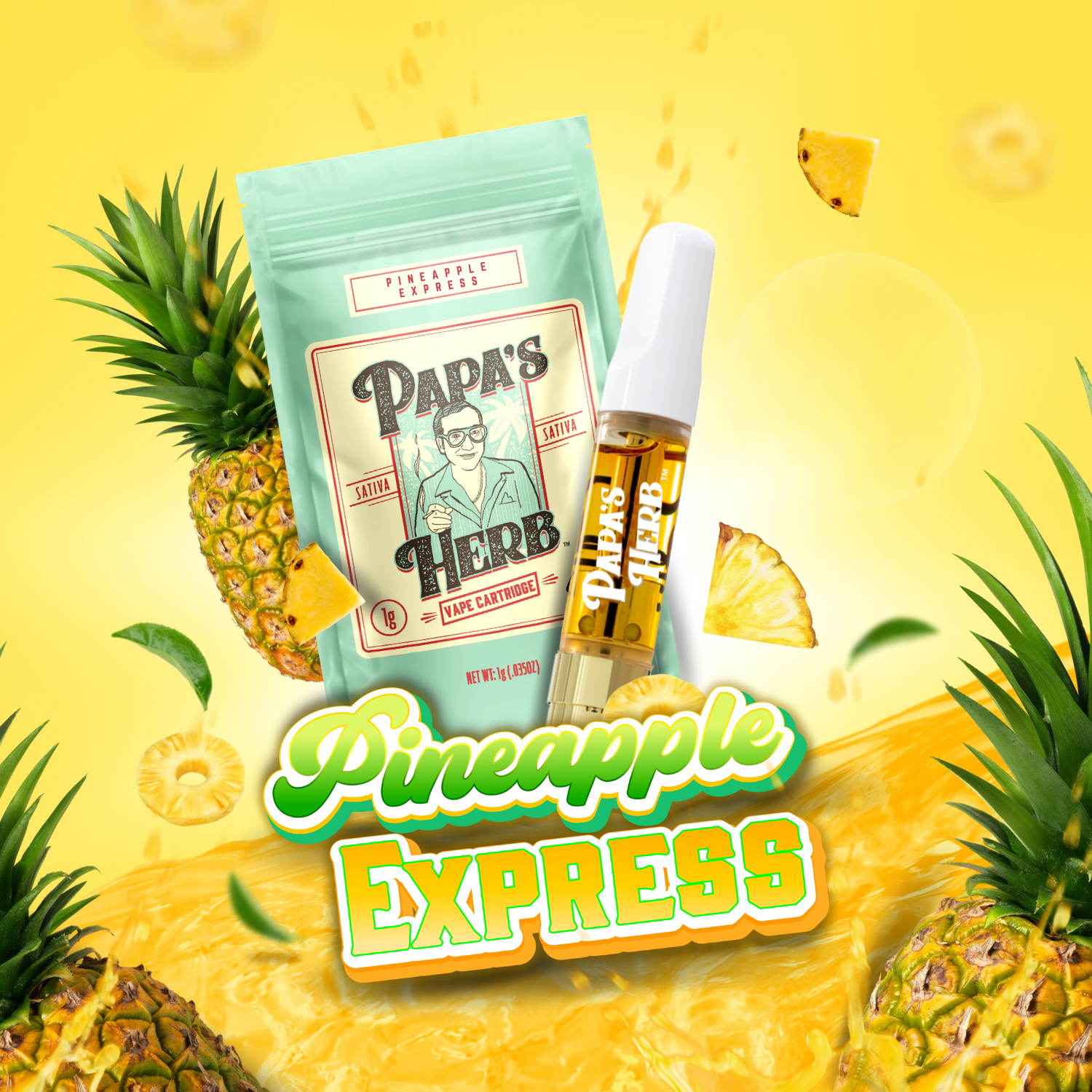 Photograph of product: Pineapple Express | Liquid Diamonds - 1g - Vape Cart