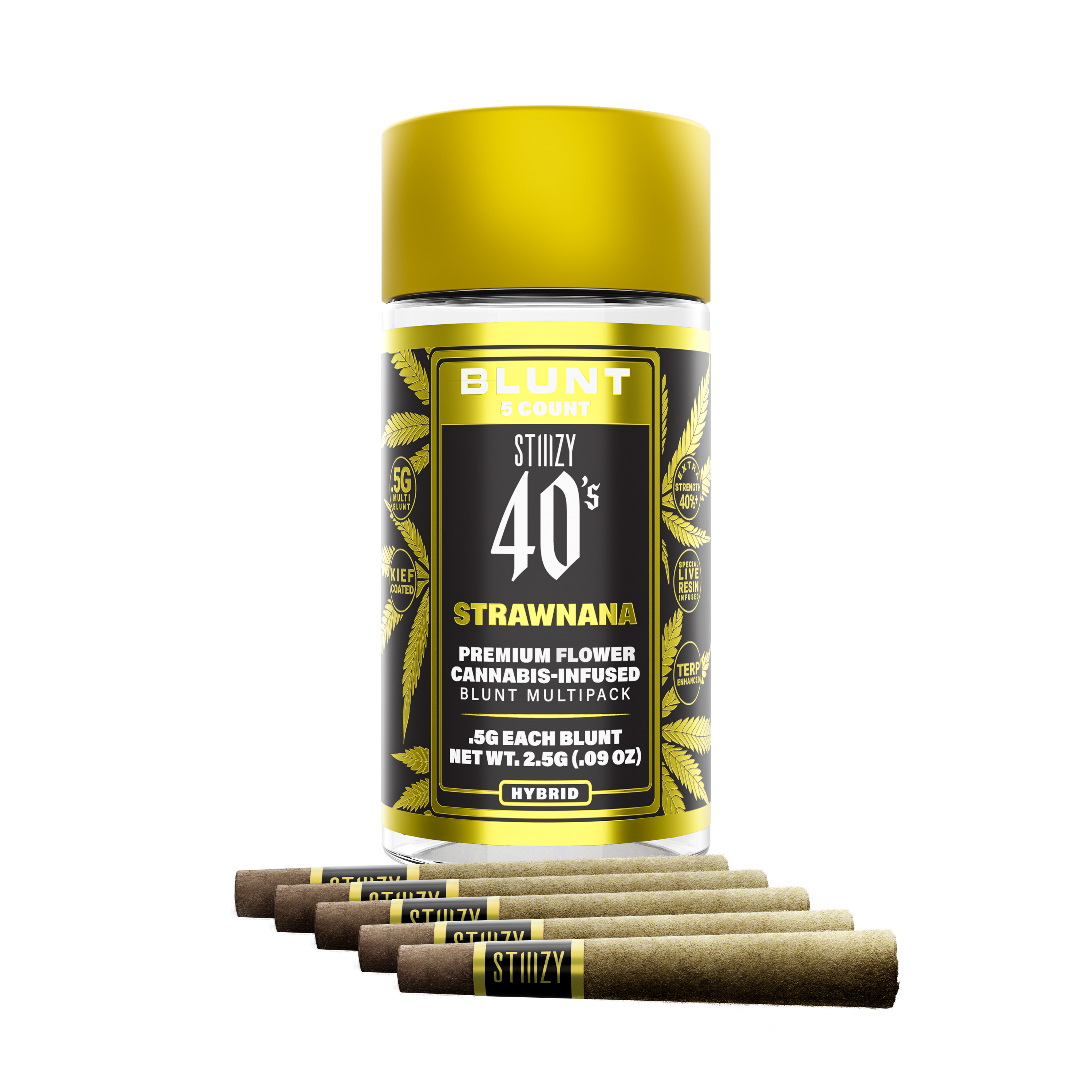 Photograph of product: 2.5g Strawberry Cough 40's Infused Blunts 5pk
