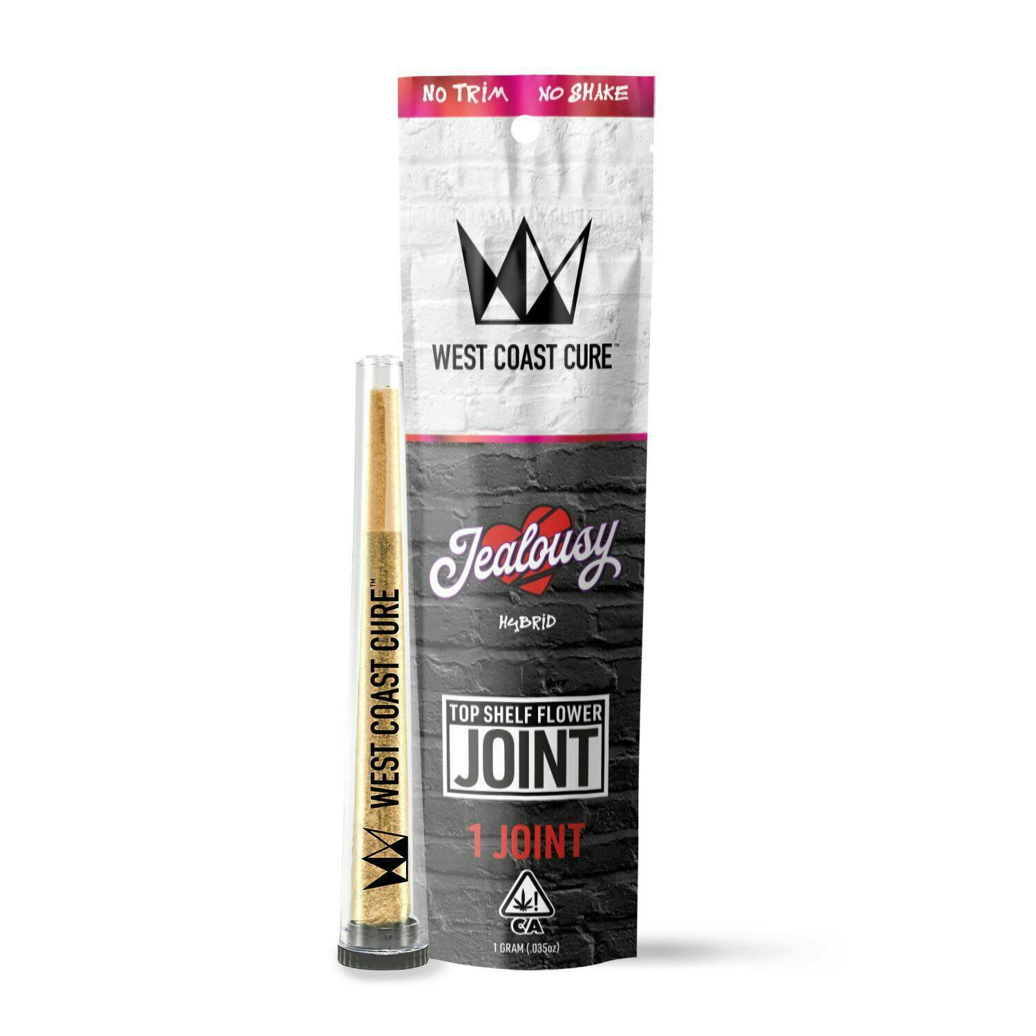 Photograph of product: West Coast Cure | Jealousy | Top Shelf CUREjoint | 1g