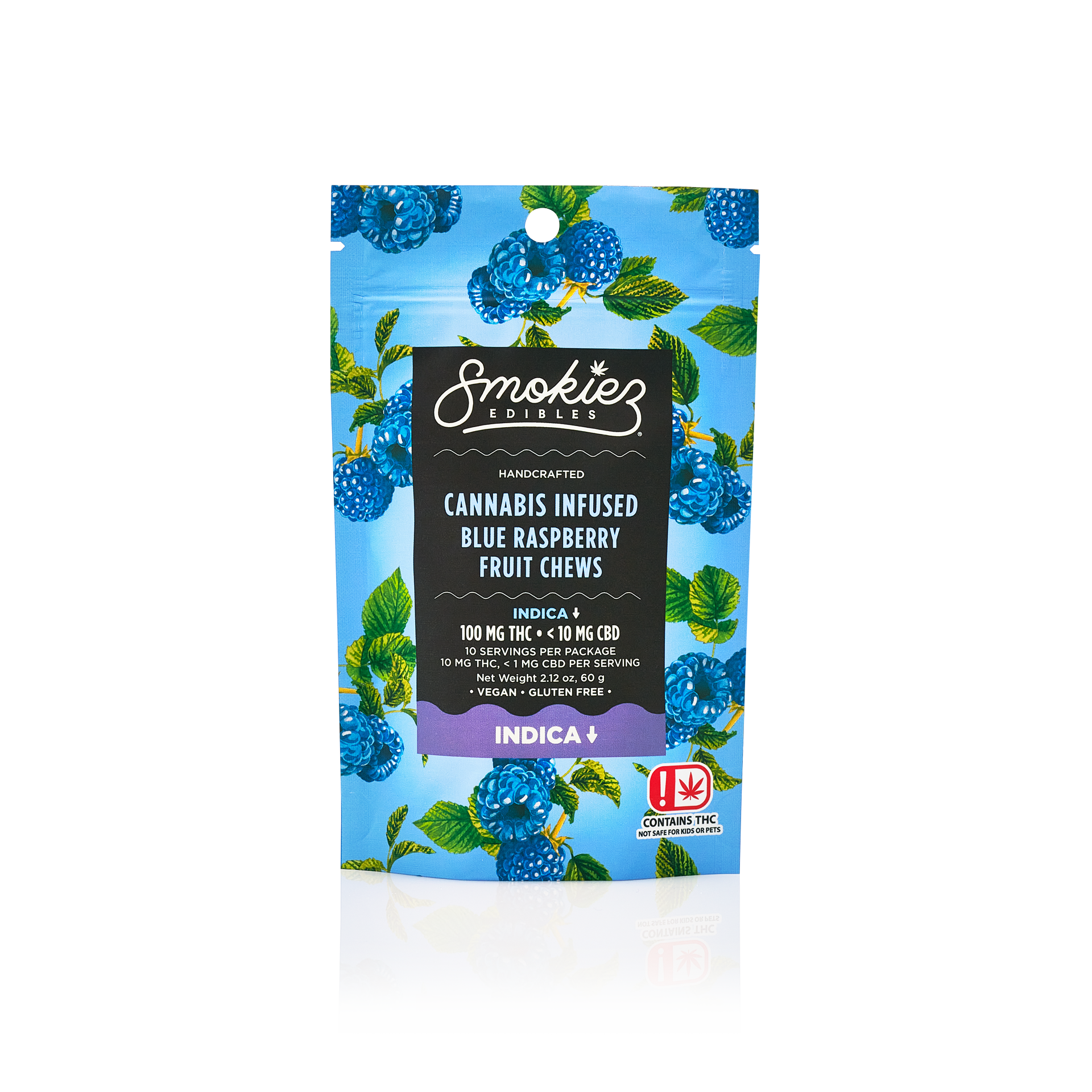 Photograph of product: Smokiez-100mg Gummy-Oui'd-Blue Raspberry