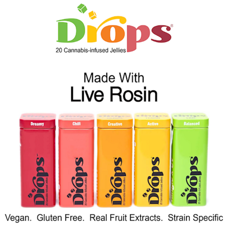 Photograph of product: Drops CBD Rosin Gummies - 4:1 Blueberry - 20pk