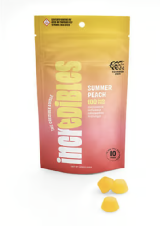 Photograph of product: INCREDIBLES Summer Peach | 100mg 10pk