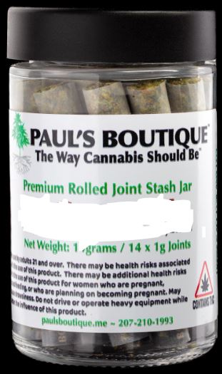 Photograph of product: Paul's 50/50 /28pk Preroll Jar BB/DM