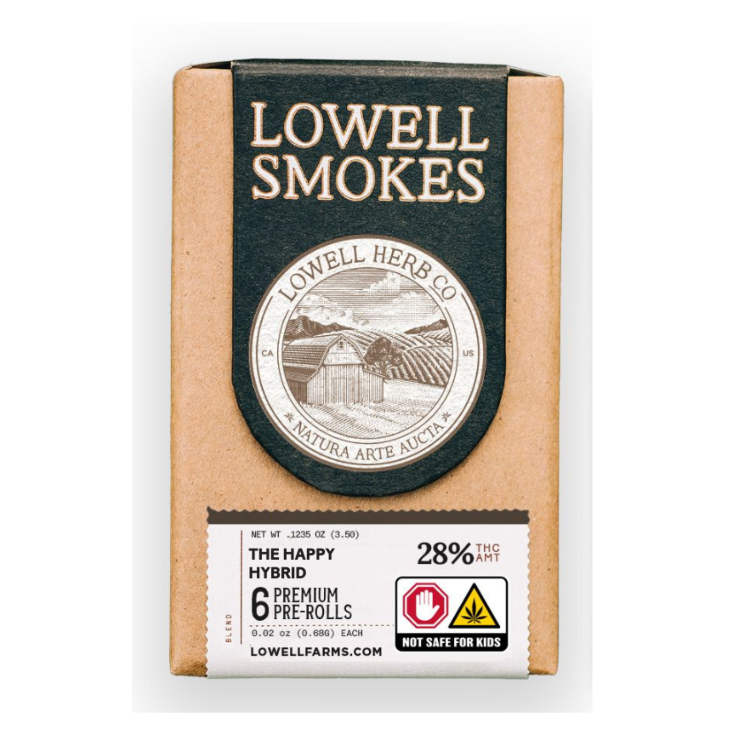 Photograph of product: Lowell Farms | Pre-Roll Pack | The Happy Hybrid - 6pk | 3.5g