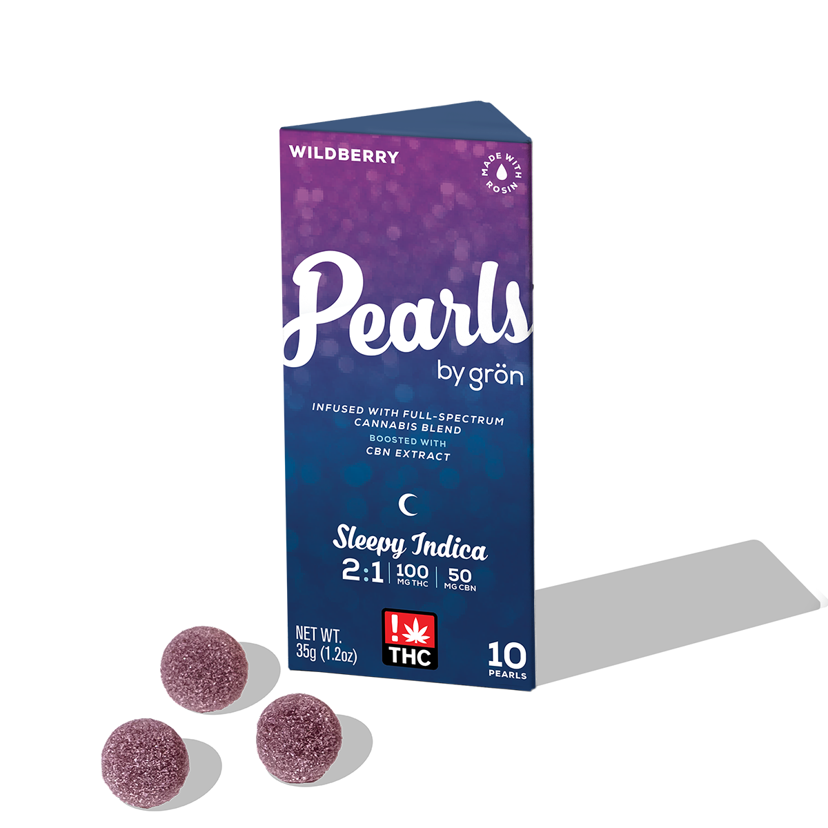 Photograph of product: 100mg Wildberry Pearl Gummies [2:1 TH-oui:CBN]