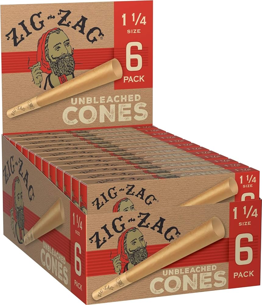Photograph of product: Zig Zag Unbleached Cones | 1 1/4" 6pk