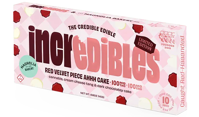 Photograph of product: Red Velvet Cake | 1:1 TH-oui:CBD | Chocolate Bar