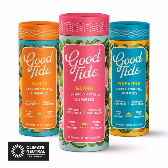 Photograph of product: Good Tide - au chocolat Rosin Gummies - Pineapple - Oui'd - 200MG