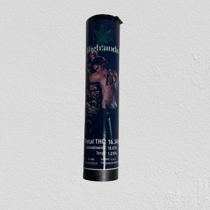 Photograph of product: Highlands - XXX Premium pre-rolls 3pack