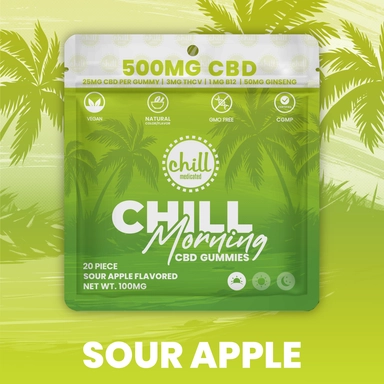 Photograph of product: Chill Medicated | CBD Gummies - 500mg - (Morning) Green Apple