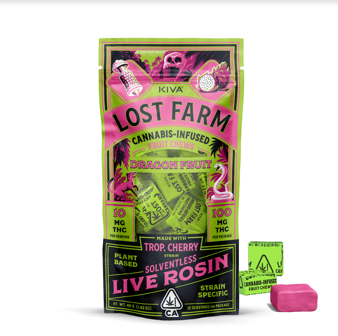 Photograph of product: Lost Farm - Dragonfruit Trop - Live Rosin Chew 100mg