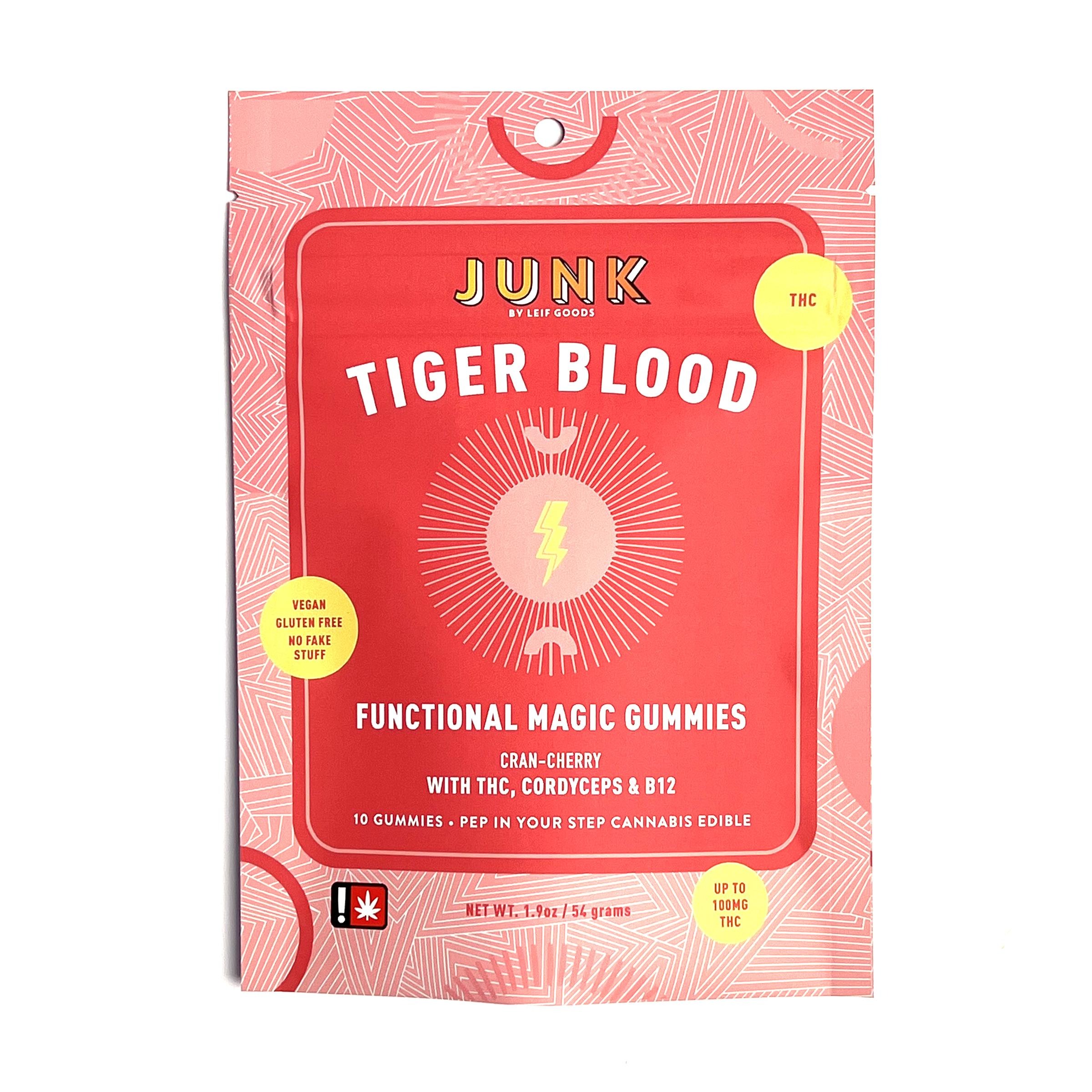 Photograph of product: gummy 10pk 100mg Tiger Blood TH-oui+  adaptogenic mushrooms