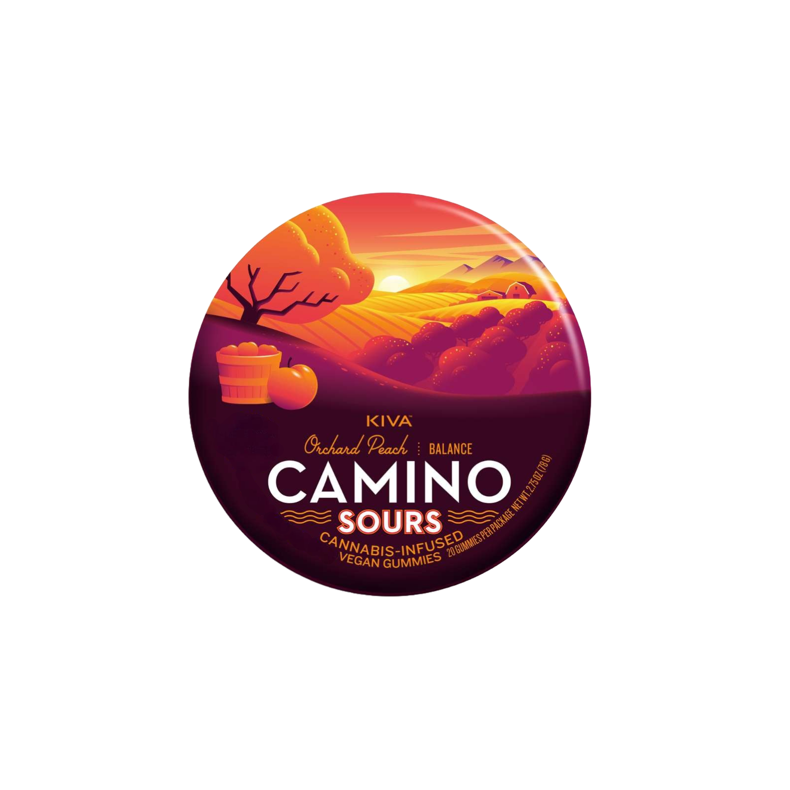 Photograph of product: CAMINO | SOURS | ORCHARD PEACH | GUMMIES | 200MG:200MG | REC
