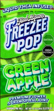 Photograph of product: Freezee Pop - Green Apple (S) TH-ouiA Infused Joint