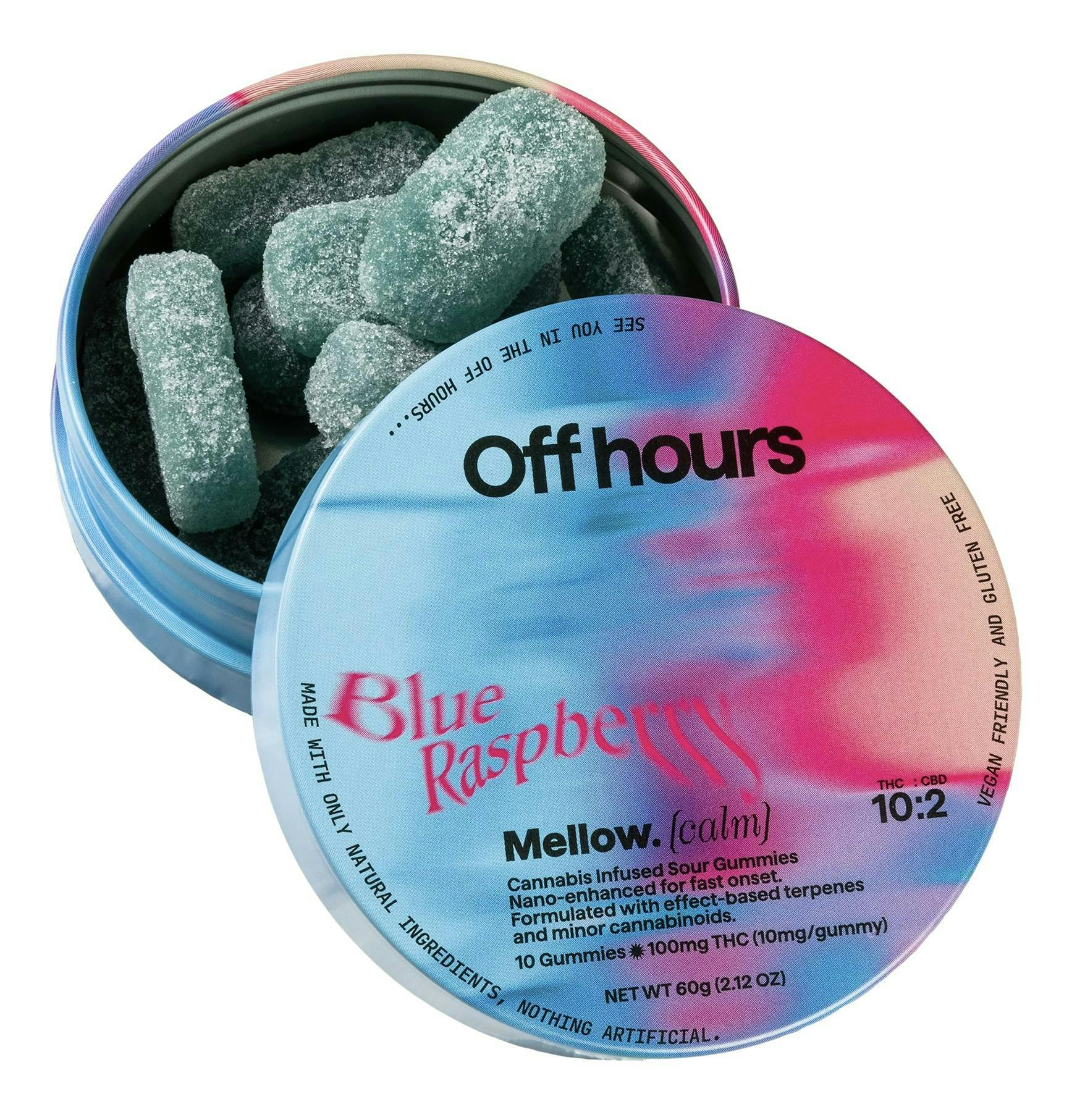 Photograph of Product: Off Hours | Blue Raspberry [Mellow] | Gummies-100mg