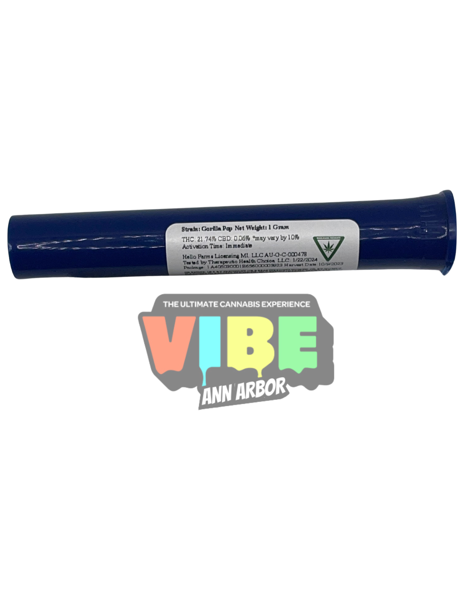 Photograph of product: Hello Farms | Gorilla Pop Preroll | REC