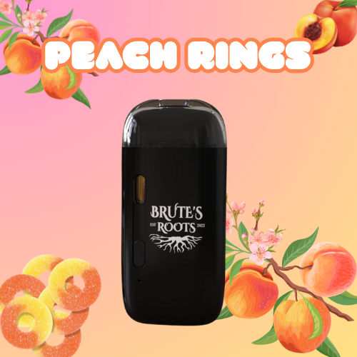 Photograph of product: Peach Rings - 1g Disposable Vape - Brute's Roots - REC
