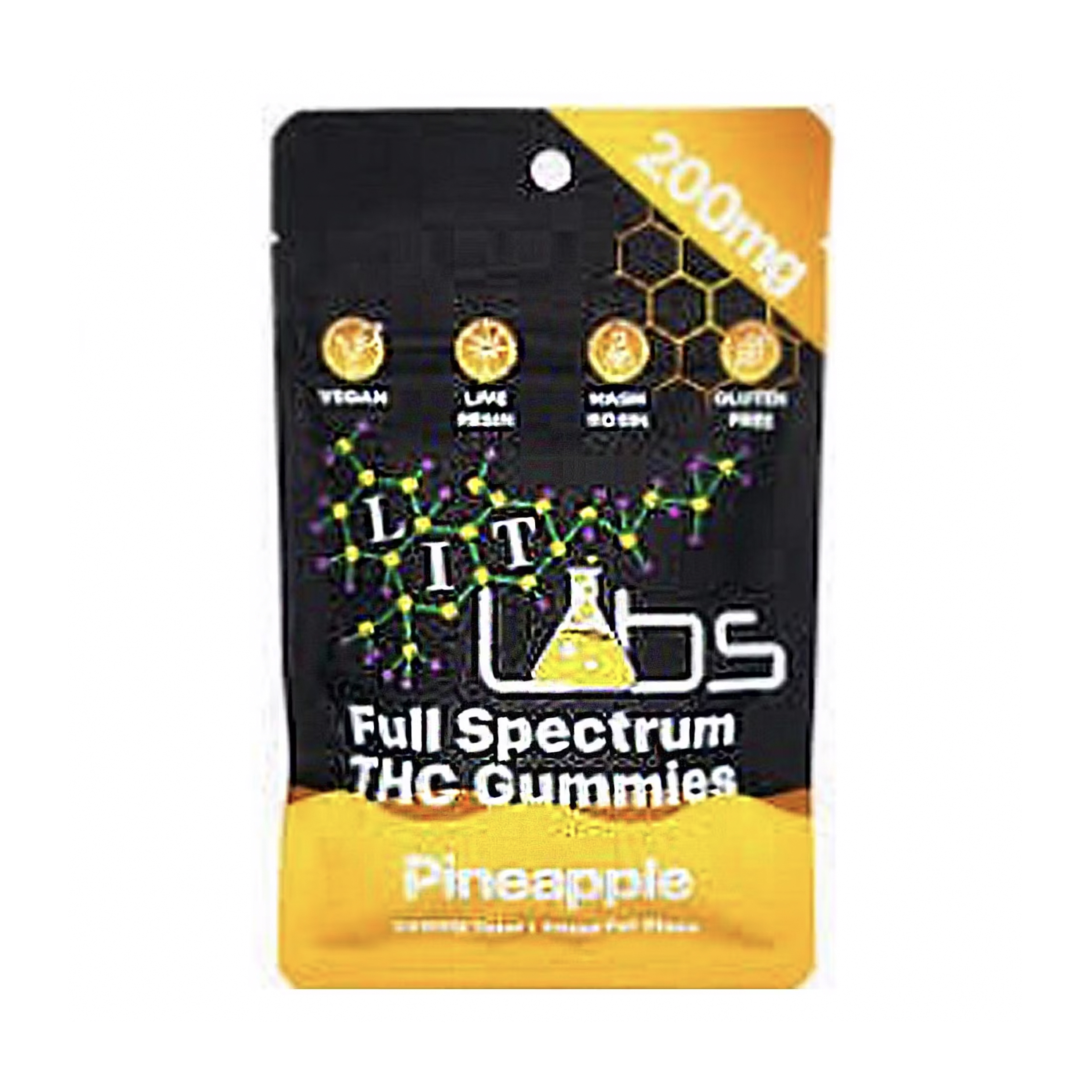 Photograph of product: Lit Labs Pineapple Full Spectrum Gummies 200mg Rec