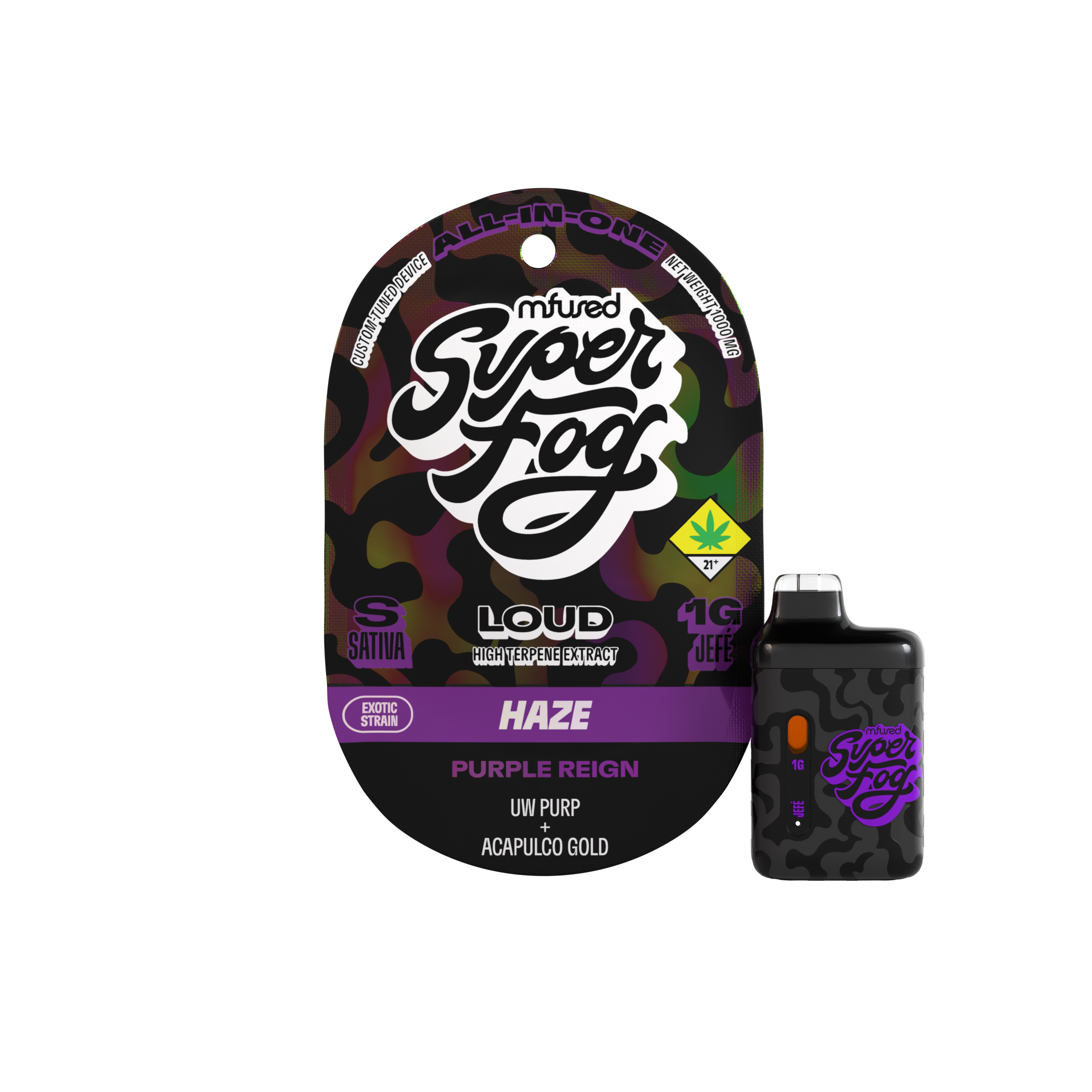 Photograph of product: Mfused Loud - Purple Reign (S) - Vape - HTE Disposable - 1g