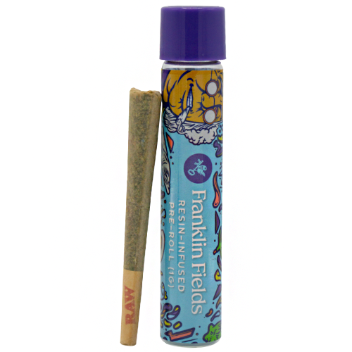 Photograph of product: Franklin Fields Sour Razz Resin Infused Pre-Roll 1g