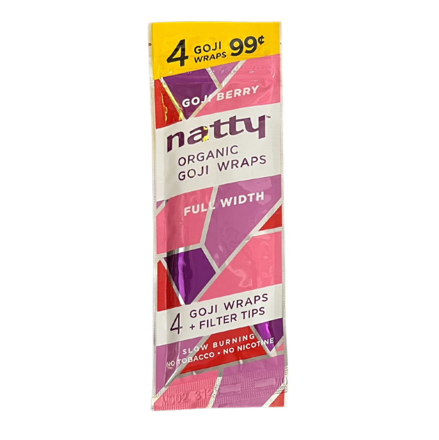 Photograph of product: Natty | Goji Berry Organic Hemp Wraps 4pk