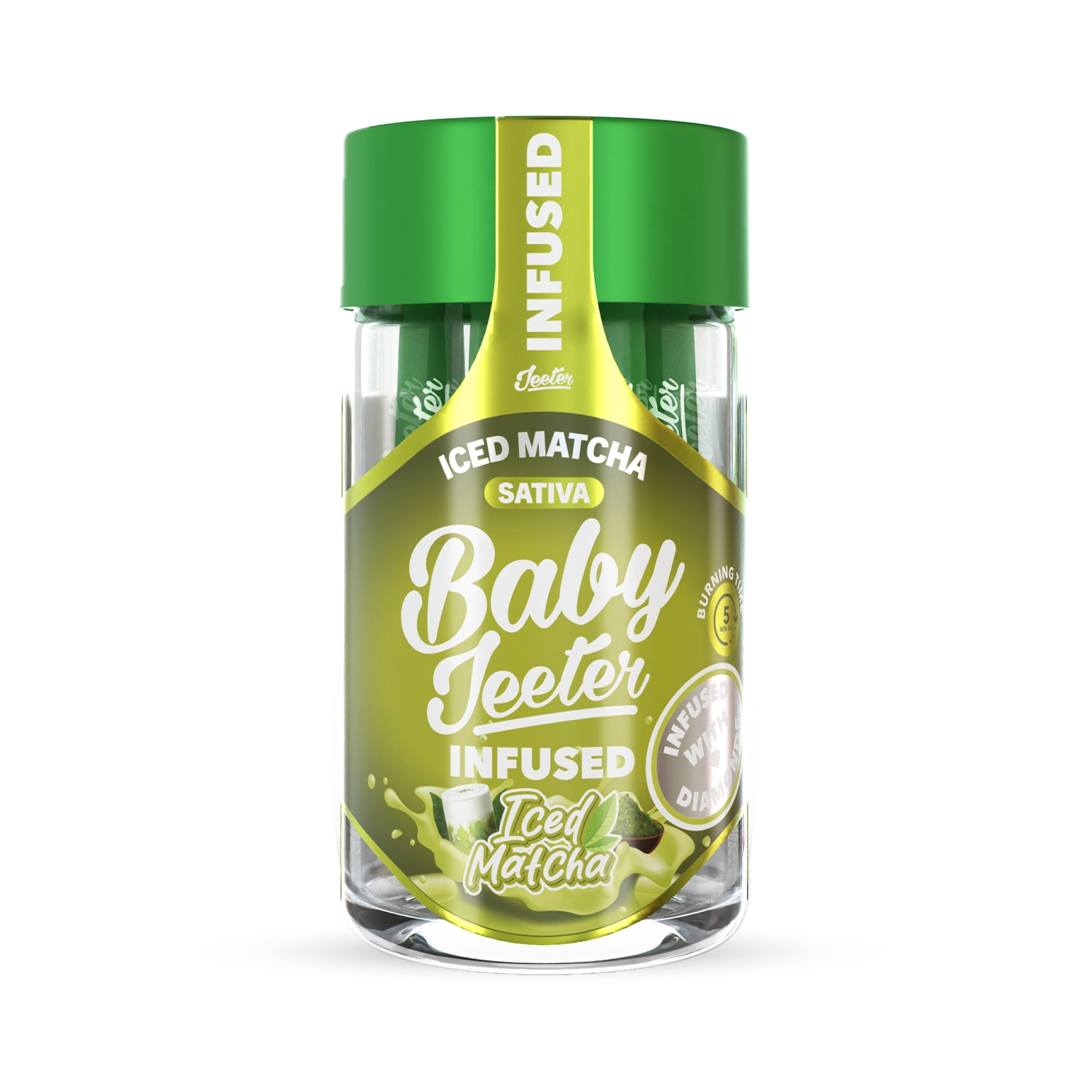 Photograph of product: Iced Matcha Baby Jeeter | Infused Pre-Roll 5pk | 2.5g