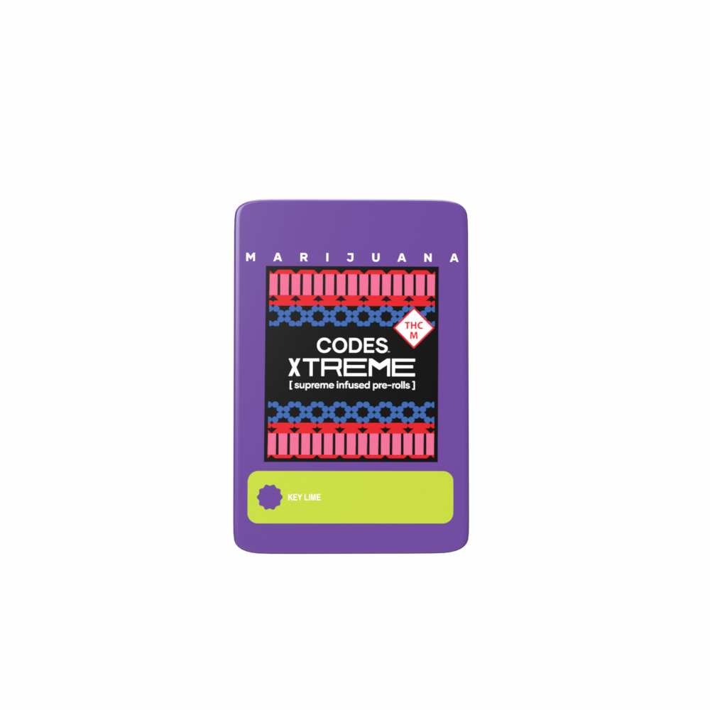 Photograph of product: Codes: Infused Pre-Roll Pack | Key Lime x Double Up | 0.7g | 3pk