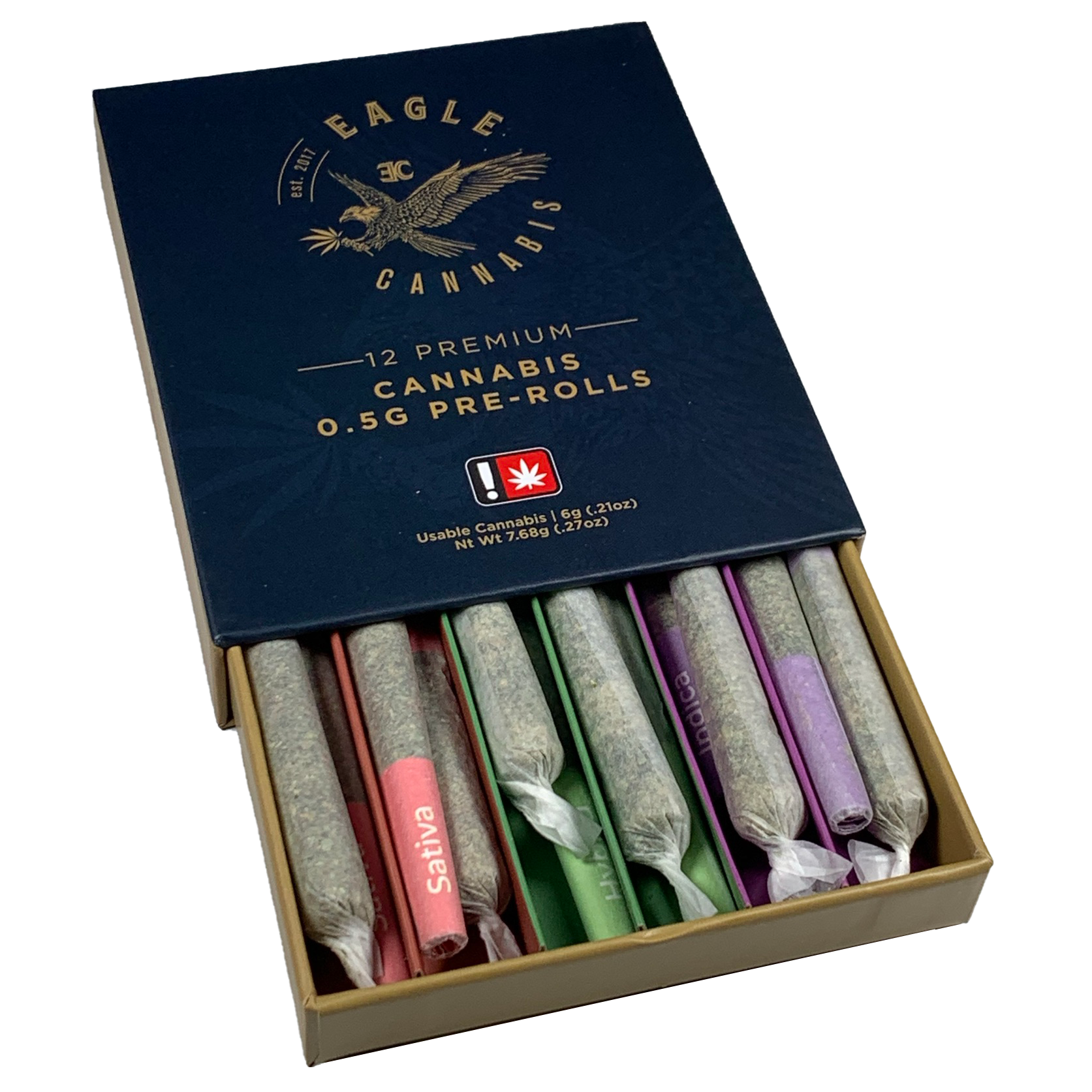 Photograph of product: Eagle Oui'd > Pre Roll 12Pk x 0.5g > Lemonade (S) / Pancakes (H) / Grease Dragon (I)