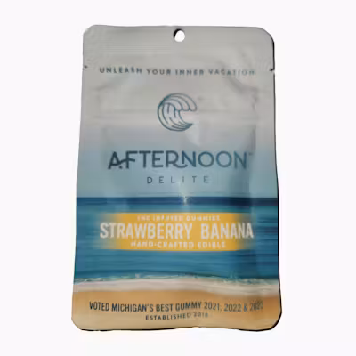 Photograph of product: Afternoon Delite - 2pk Gummies - (200mg) - **STRAWBERRY BANANA** (9/$20)