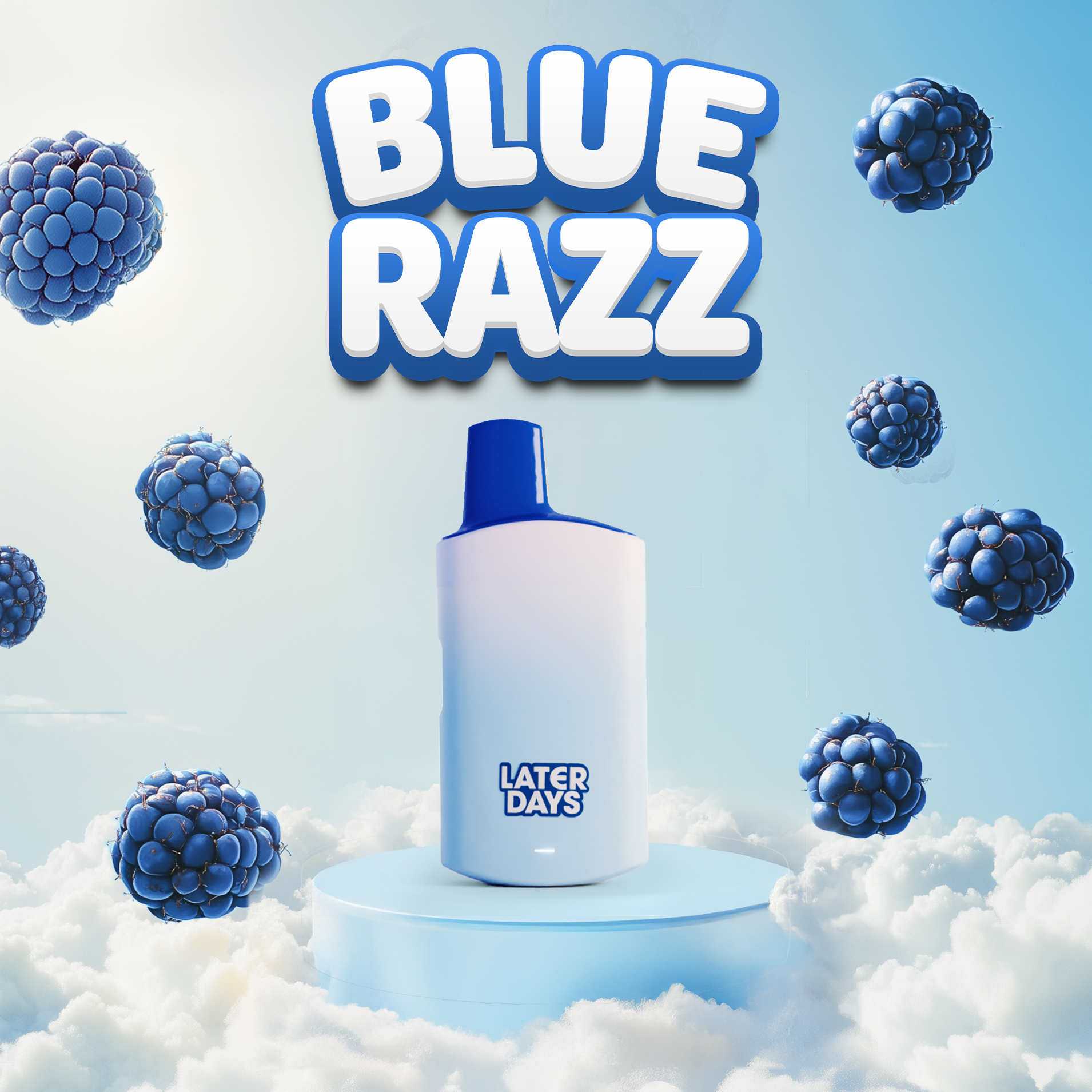 Photograph of product: Later Days Blue Razz 2g Disposable Vape