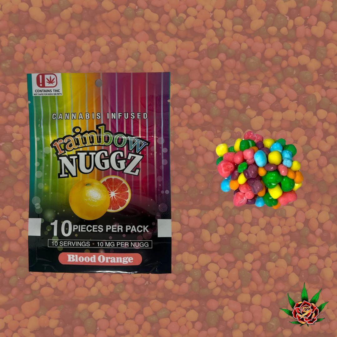 Photograph of Product: Eden Rose-100mg Gummy-Rainbow Nuggz-Blood Orange