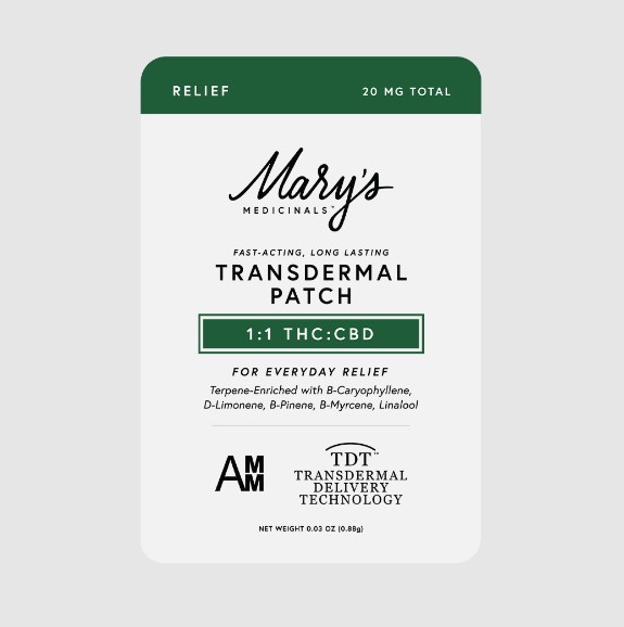 Photograph of product: Mary's Medicinals Transdermal Patch | 1:1 TH-oui/CBD (Relief) - DHM