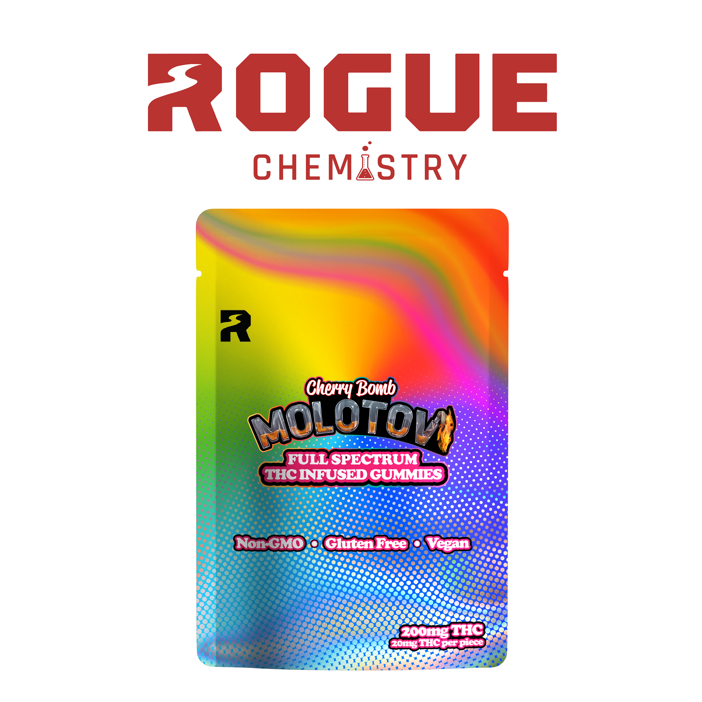 Photograph of product: 200MG Full Spectrum Molotov Cherry Bomb Gummies (10x20MG)