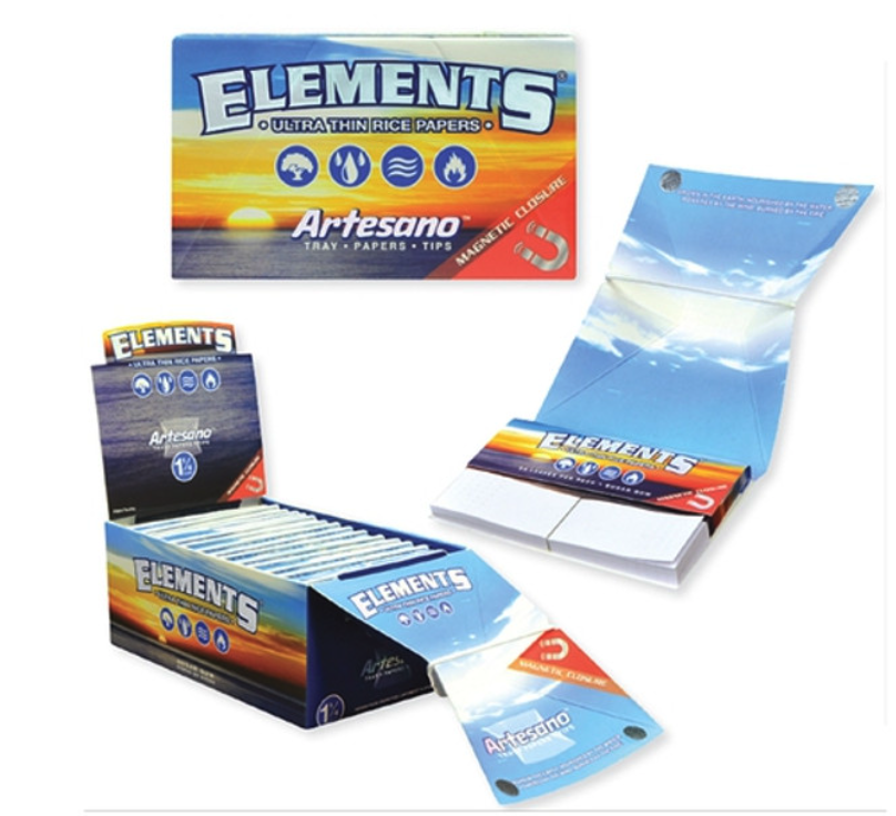 Photograph of product: ELEMENTS ARTESANO 1 14" SIZE ROLLING PAPERS WITH TIPS