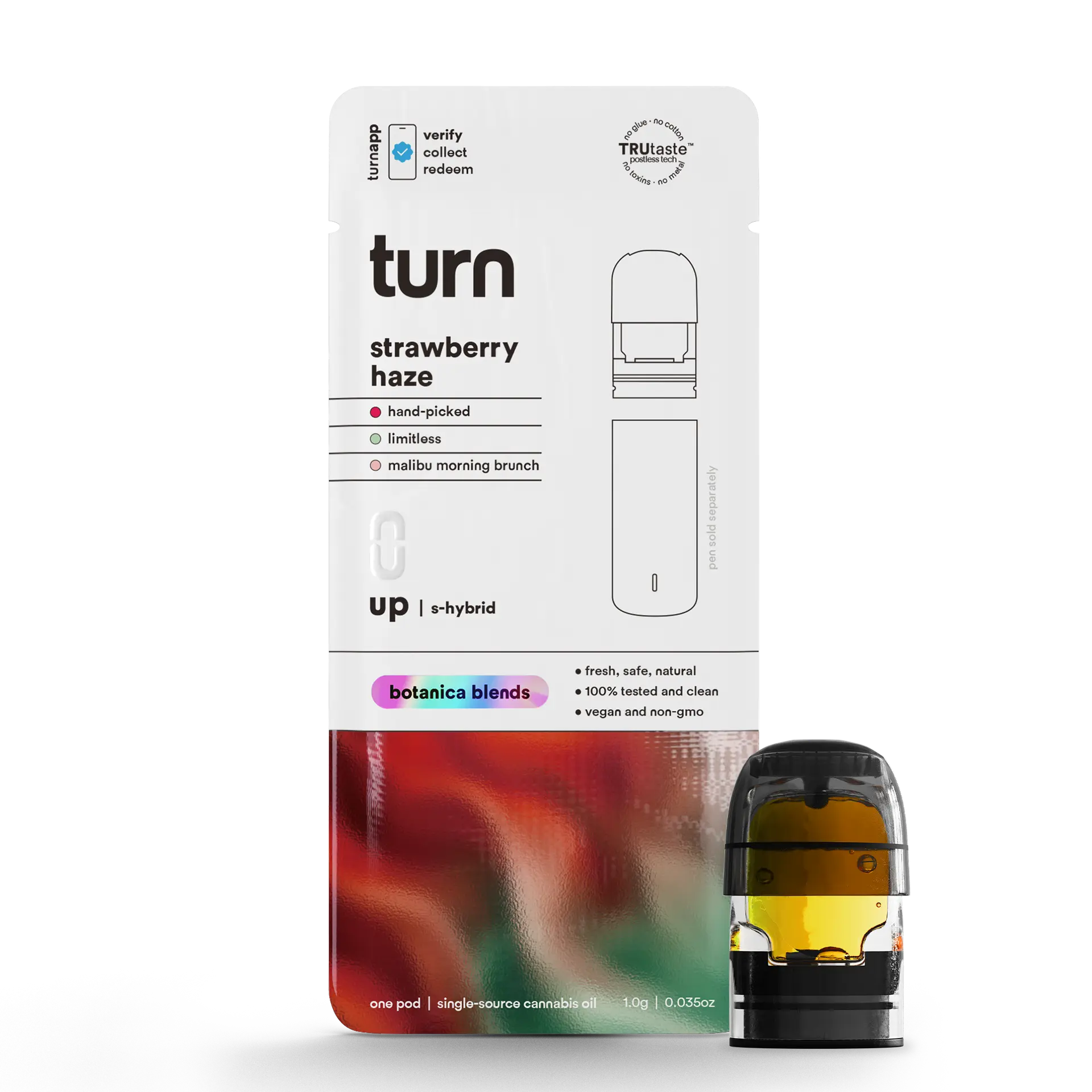 Photograph of product: Turn | Strawberry Haze Botanica Blends | 1G Pod
