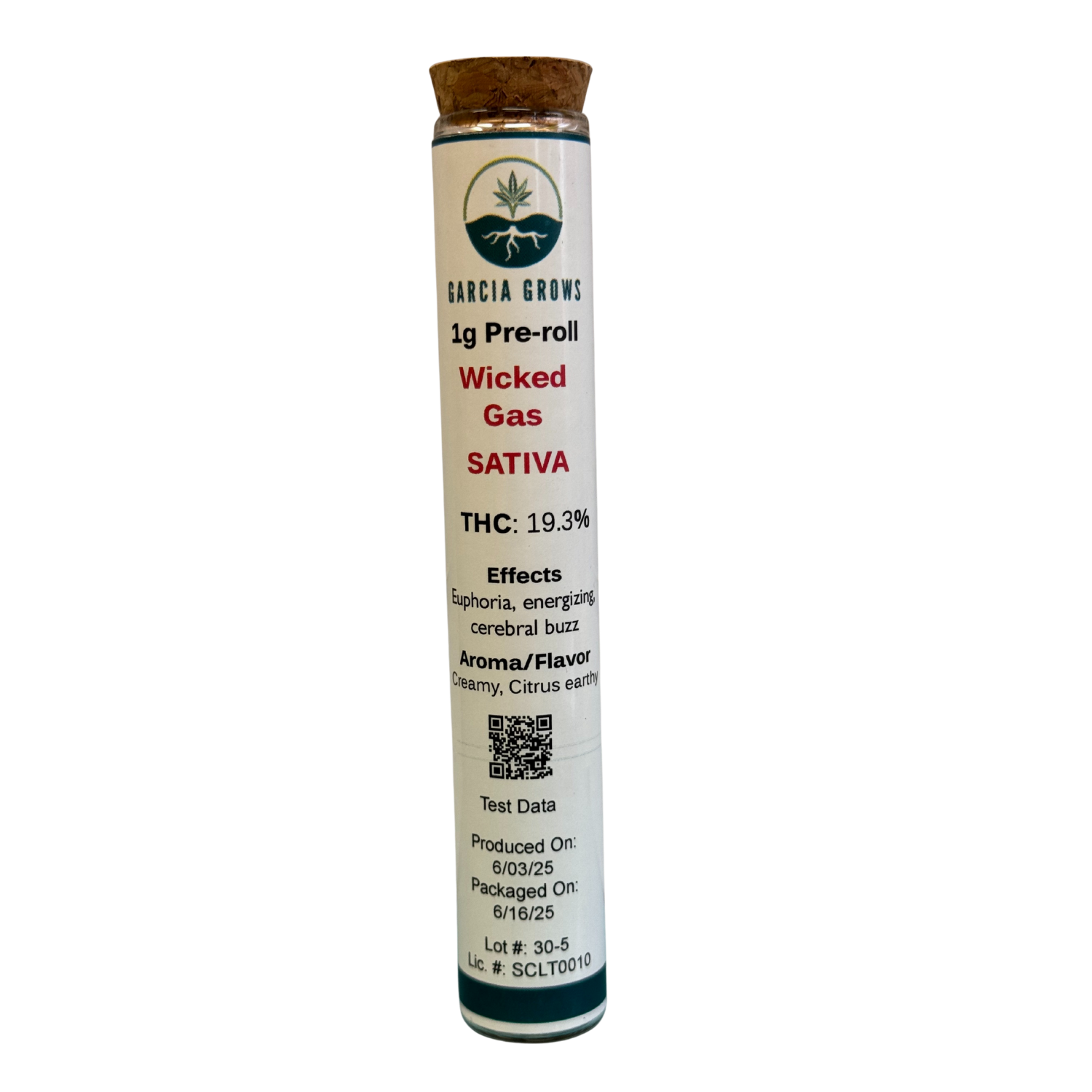 Photograph of Product: Wicked Gas | 1g Pre-roll | Garcia Grows