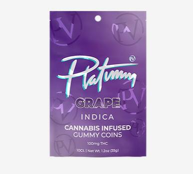 Photograph of product: Platinum Vape 100mg Gummies - Grape