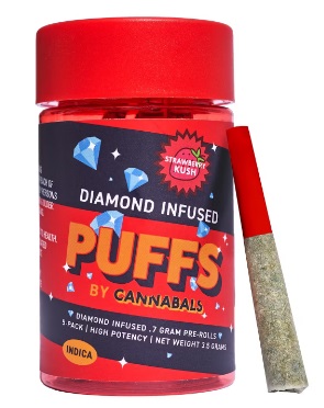 Photograph of Product: Cannabals | Infused Prerolls | Puffs: Strawberry Kush | 0.5g 7pk