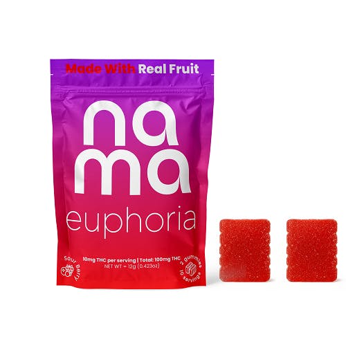 Photograph of product: Nama | Euphoria | Sour Berry | Gummies | 2pk | 100mg